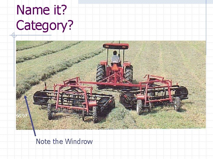 Name it? Category? Note the Windrow 
