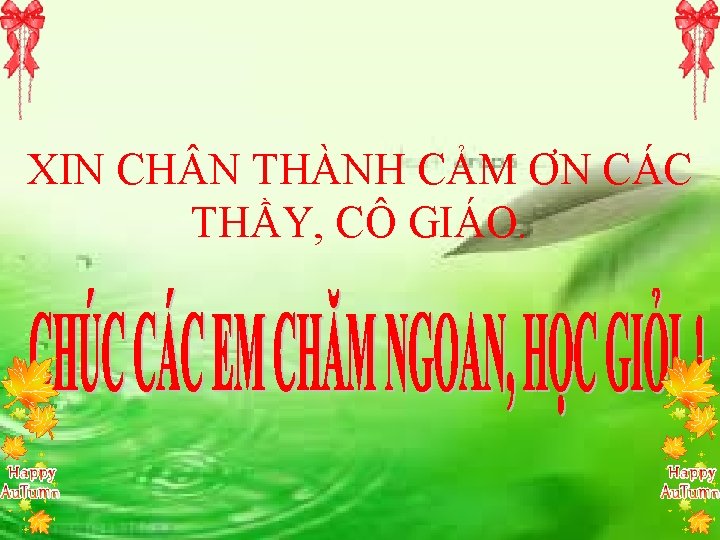 XIN CH N THÀNH CẢM ƠN CÁC THẦY, CÔ GIÁO. 