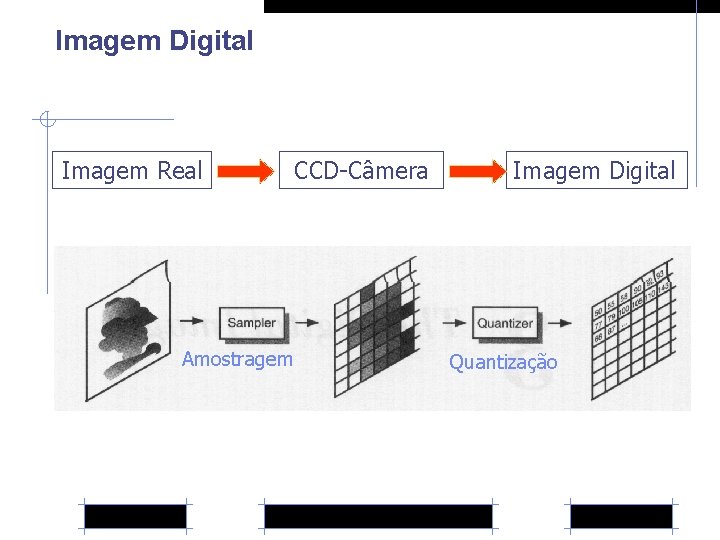 Imagem Digital Imagem Real Amostragem CCD-Câmera Imagem Digital Quantização 