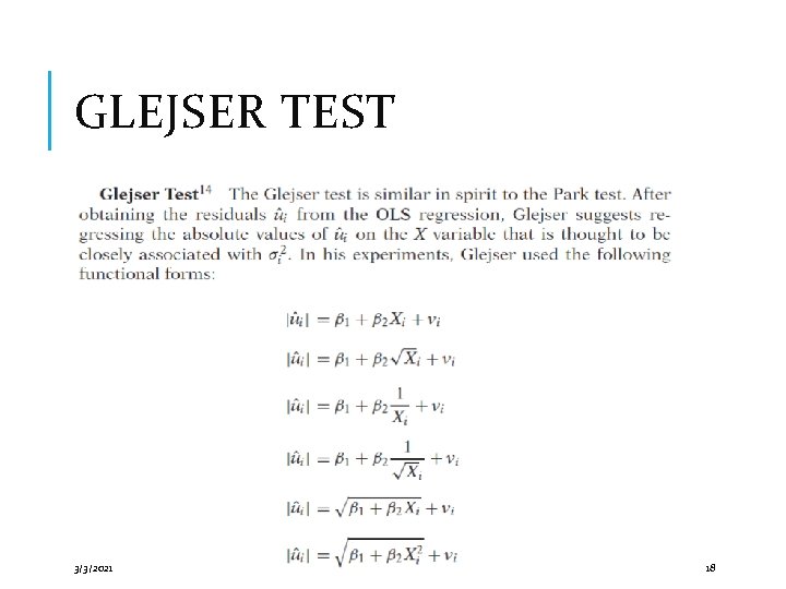 GLEJSER TEST 3/3/2021 18 