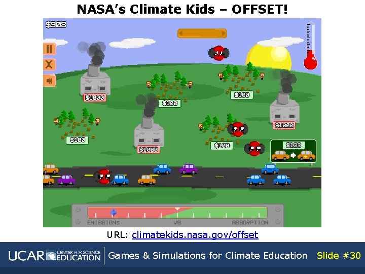 NASA’s Climate Kids – OFFSET! URL: climatekids. nasa. gov/offset Games & Simulations for Climate