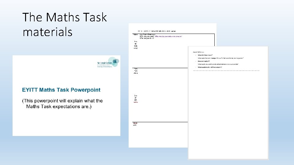 The Maths Task materials 