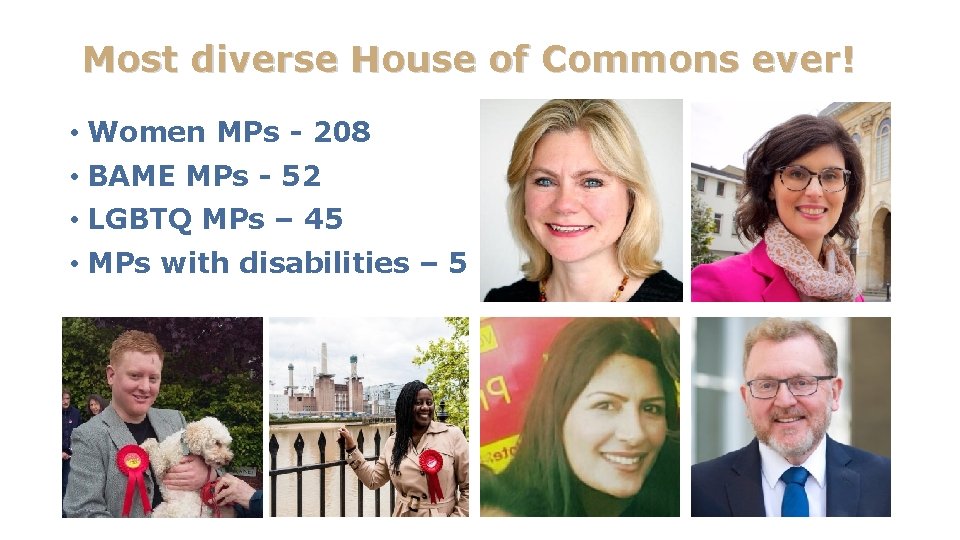 Most diverse House of Commons ever! • Women MPs - 208 • BAME MPs