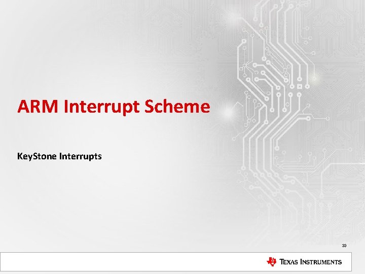 ARM Interrupt Scheme Key. Stone Interrupts 33 
