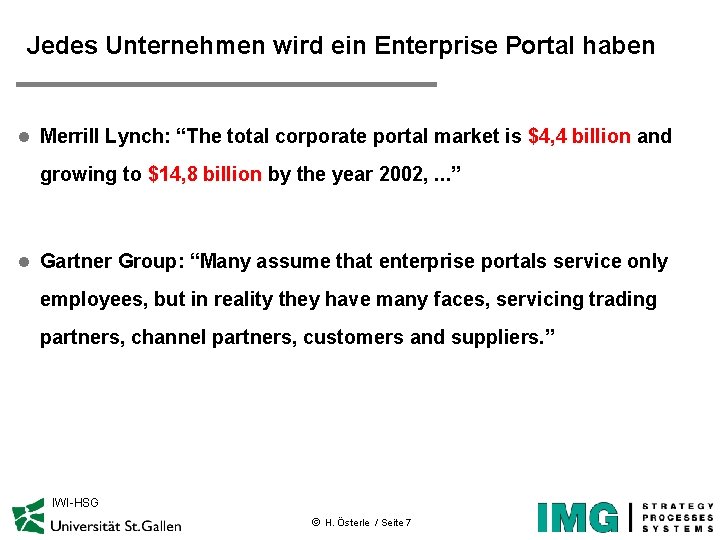 Jedes Unternehmen wird ein Enterprise Portal haben l Merrill Lynch: “The total corporate portal