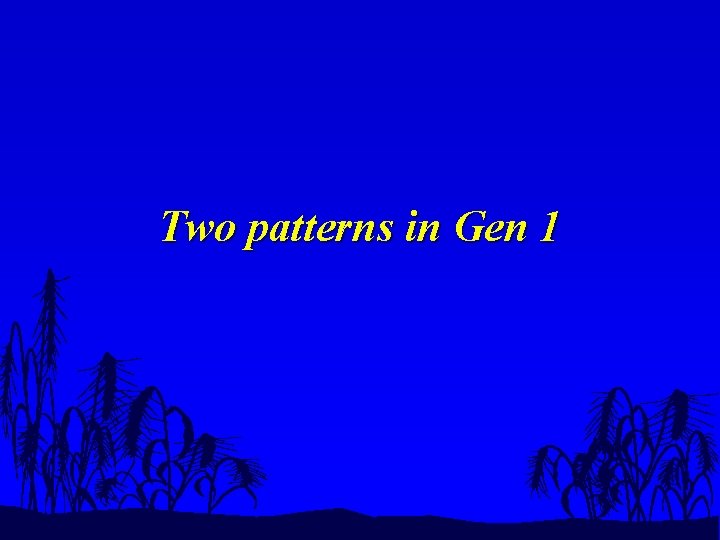 Two patterns in Gen 1 
