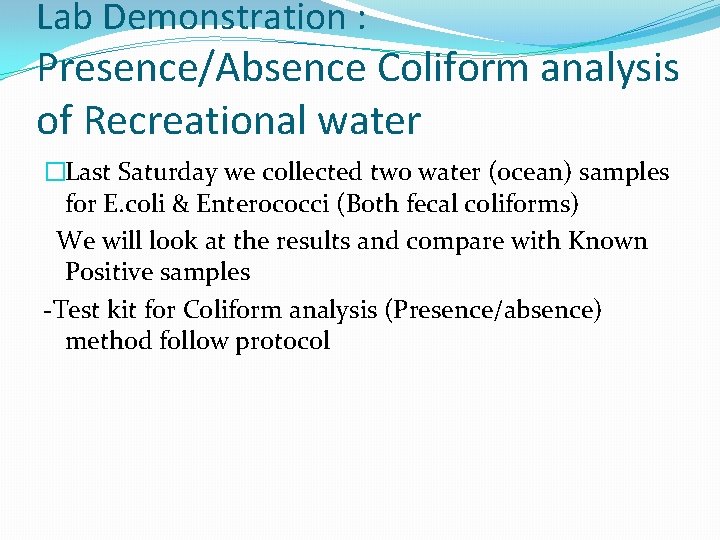 BTEC 223 Lab Exercise Water Module Water Quality