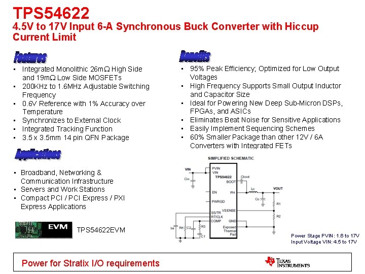 TPS 54622 4. 5 V to 17 V Input 6 -A Synchronous Buck Converter TPS 54622 4. 5 V to 17 V Input 6 -A Synchronous Buck Converter