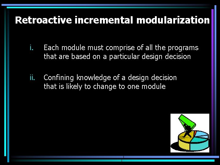 Retroactive incremental modularization i. Each module must comprise of all the programs that are