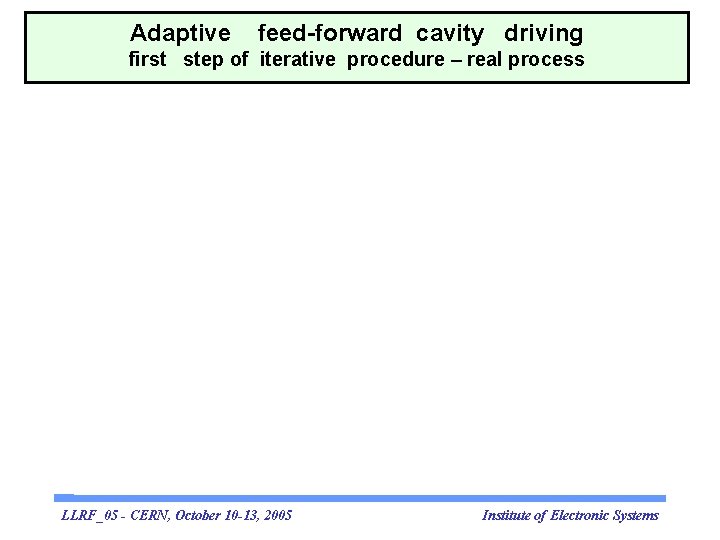 Adaptive feed-forward cavity driving first step of iterative procedure – real process LLRF_05 -