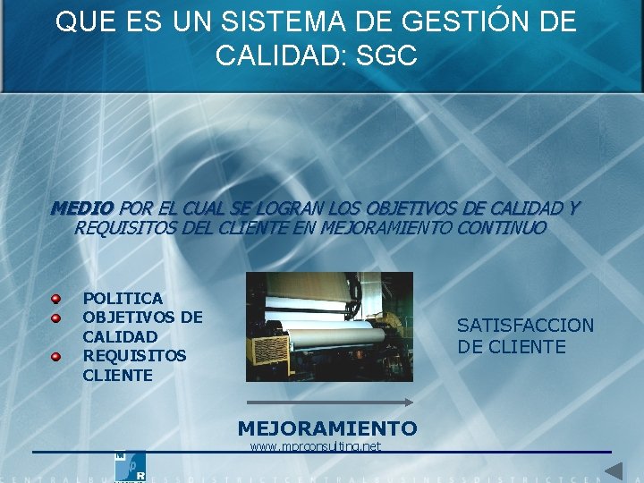 QUE ES UN SISTEMA DE GESTIÓN DE CALIDAD: SGC MEDIO POR EL CUAL SE