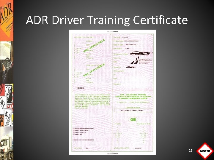 ADR Driver Training Certificate 13 