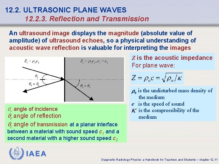 12. 2. ULTRASONIC PLANE WAVES 12. 2. 3. Reflection and Transmission An ultrasound image