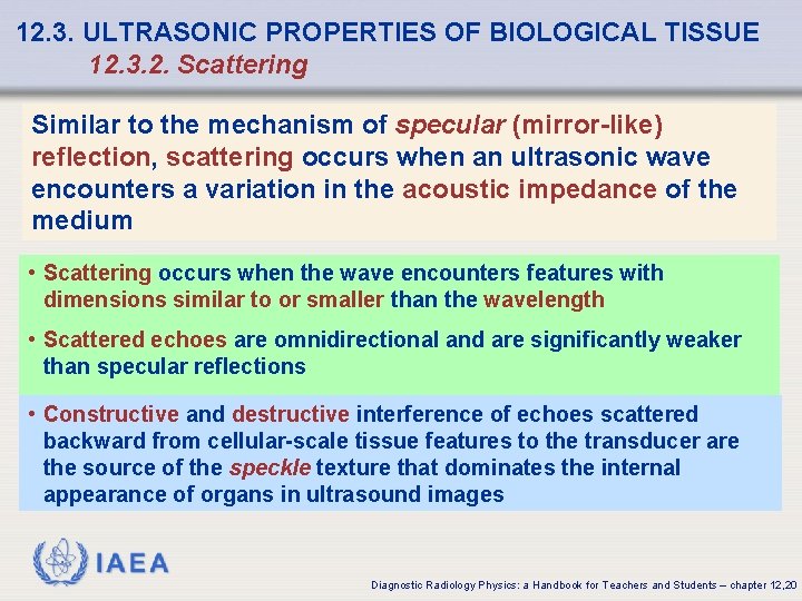 12. 3. ULTRASONIC PROPERTIES OF BIOLOGICAL TISSUE 12. 3. 2. Scattering Similar to the