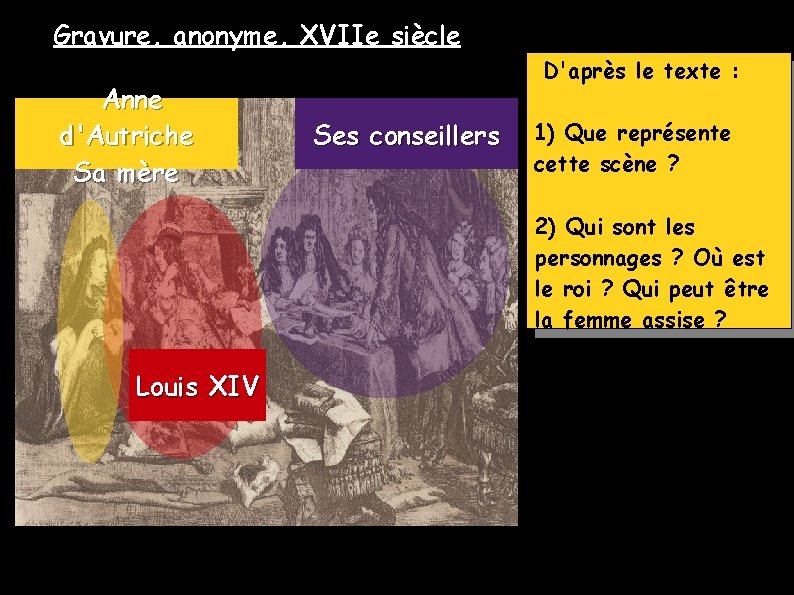 Gravure, anonyme, XVIIe siècle Anne d'Autriche Sa mère D'après le texte : Ses conseillers