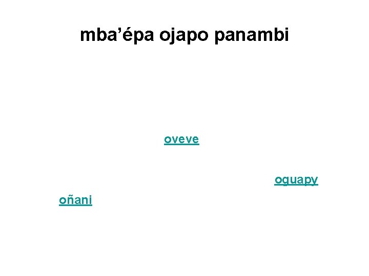 mba’épa ojapo panambi oveve oguapy oñani 