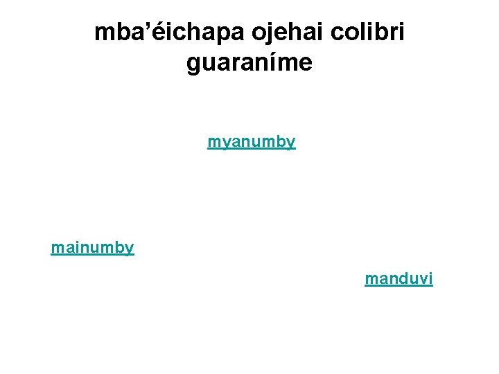 mba’éichapa ojehai colibri guaraníme myanumby mainumby manduvi 