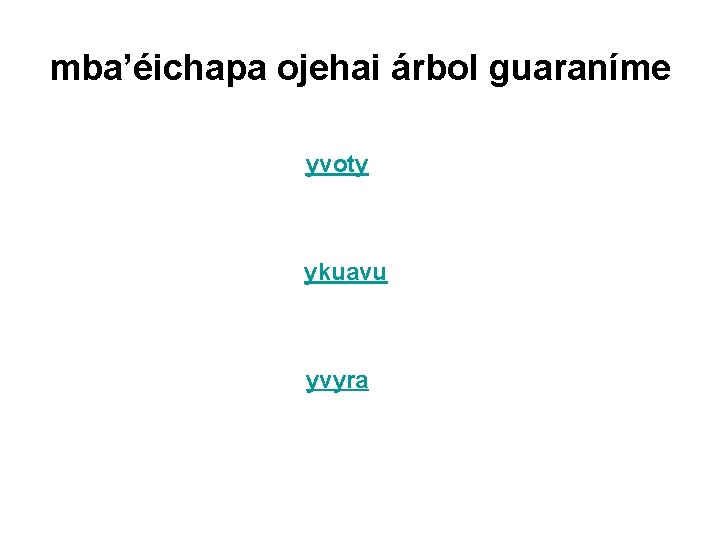 mba’éichapa ojehai árbol guaraníme yvoty ykuavu yvyra 