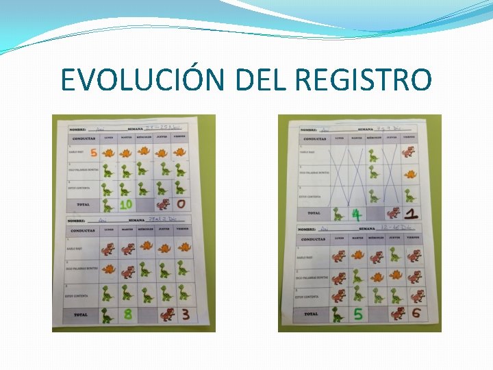 EVOLUCIÓN DEL REGISTRO EVOLUCIÓN DEL REGISTRO