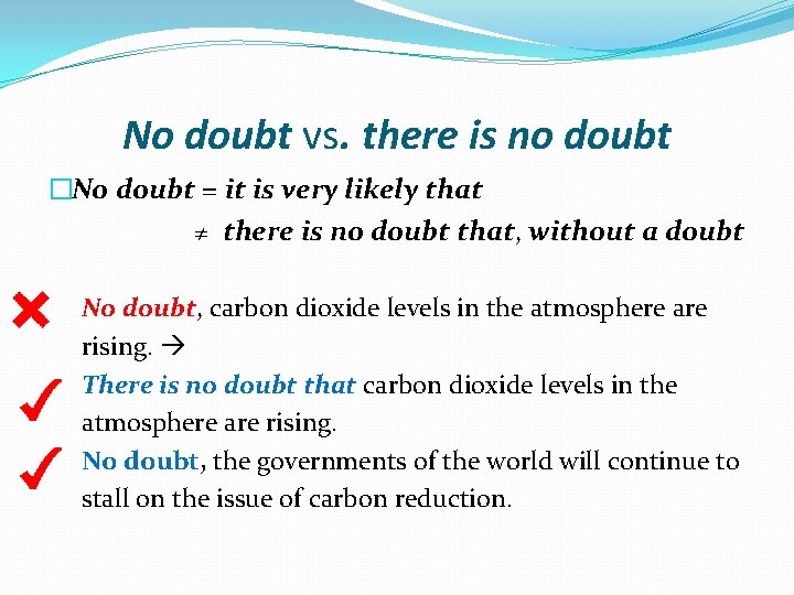 No doubt vs. there is no doubt �No doubt = it is very likely