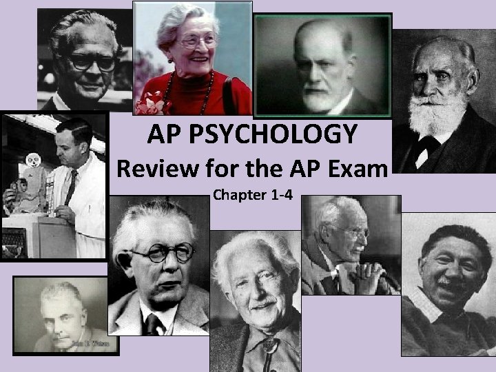 AP PSYCHOLOGY Review for the AP Exam Chapter 1 -4 