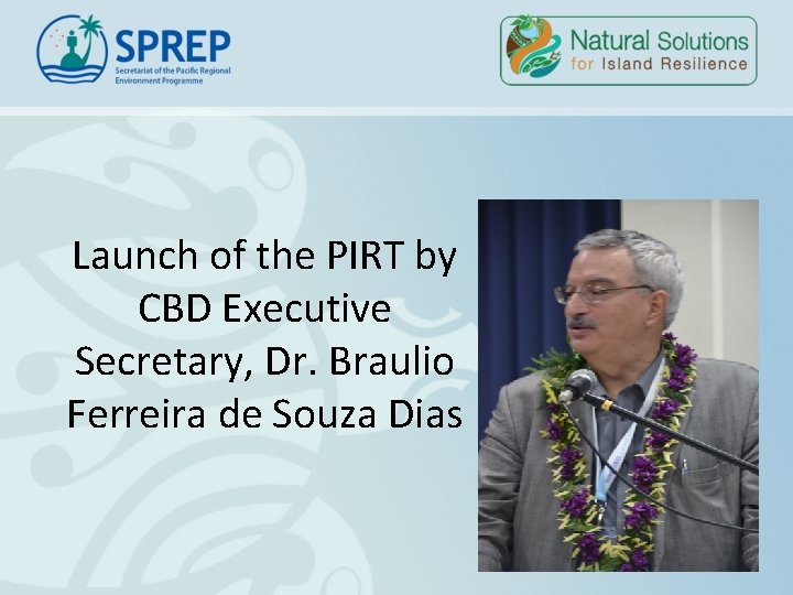 Launch of the PIRT by CBD Executive Secretary, Dr. Braulio Ferreira de Souza Dias Launch of the PIRT by CBD Executive Secretary, Dr. Braulio Ferreira de Souza Dias