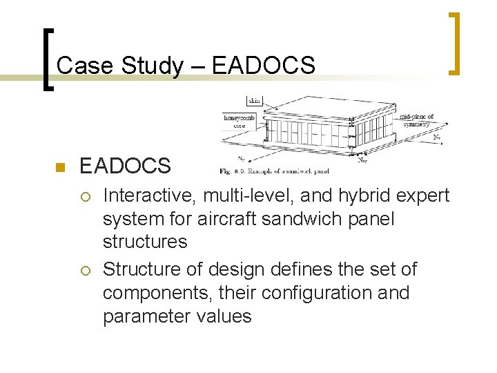 Case Study – EADOCS n EADOCS ¡ ¡ Interactive, multi-level, and hybrid expert system
