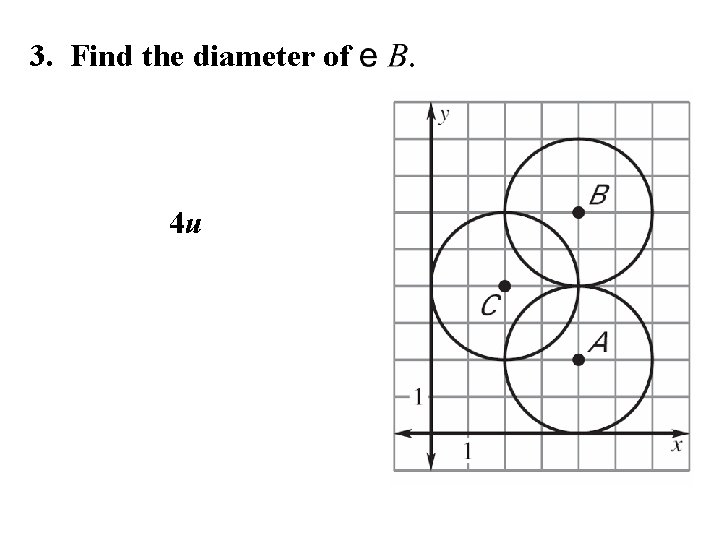 3. Find the diameter of 4 u 