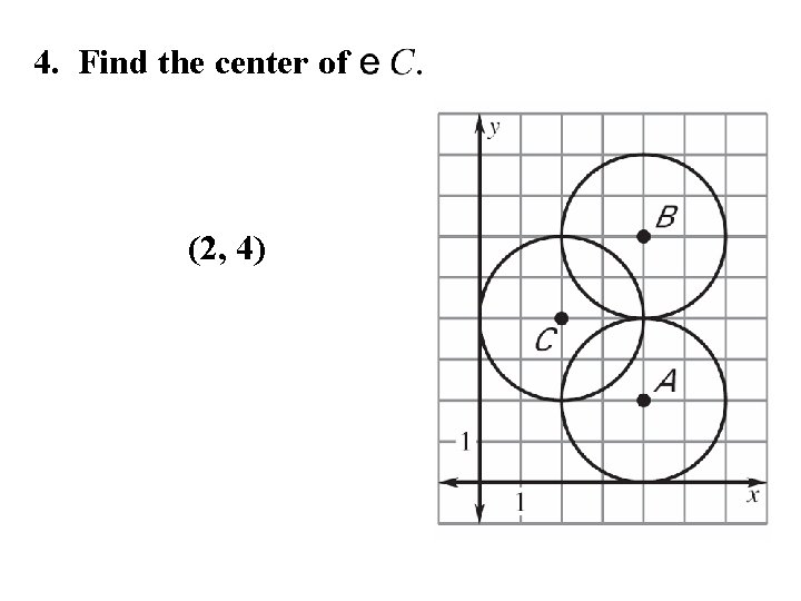 4. Find the center of (2, 4) 