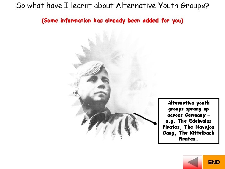 So what have I learnt about Alternative Youth Groups? (Some information has already been