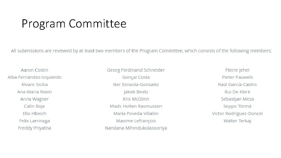 Program Committee 