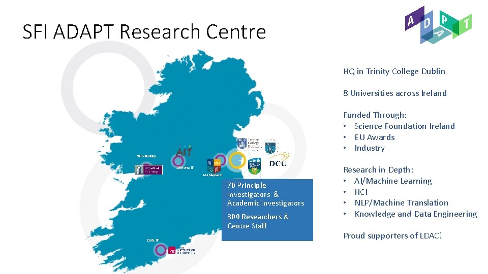 SFI ADAPT Research Centre HQ in Trinity College Dublin 8 Universities across Ireland Funded