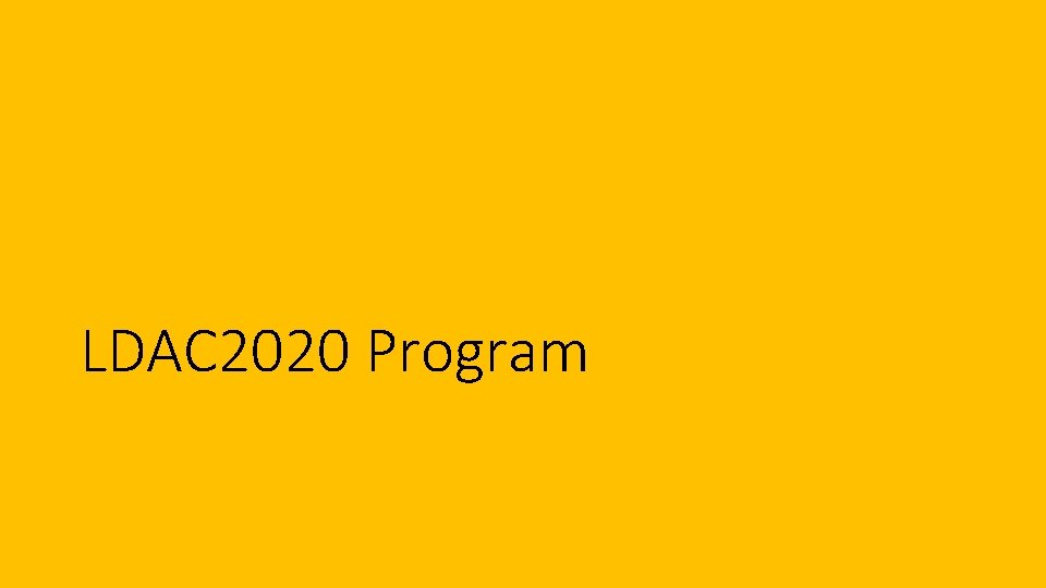 LDAC 2020 Program 