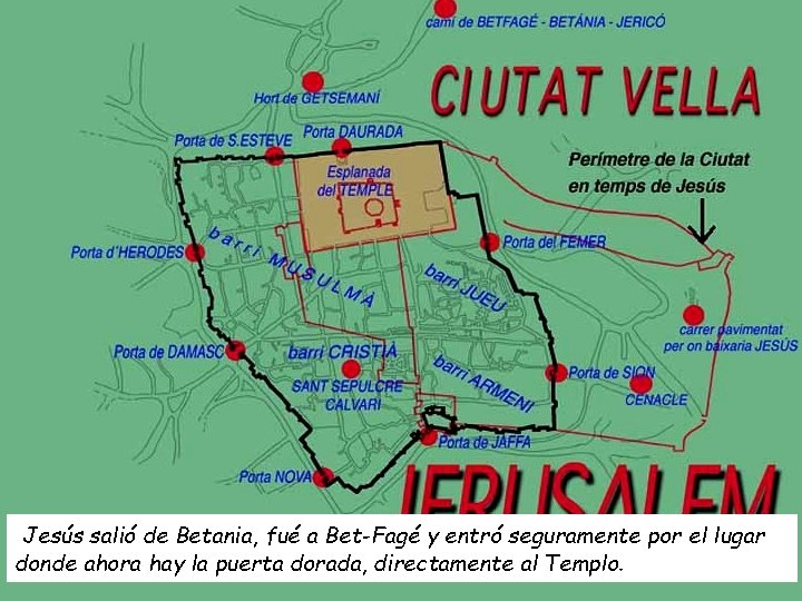 Jesús salió de Betania, fué a Bet-Fagé y entró seguramente por el lugar donde