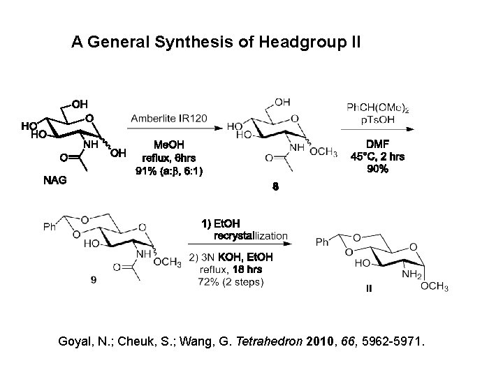 A General Synthesis of Headgroup II Goyal, N. ; Cheuk, S. ; Wang, G.