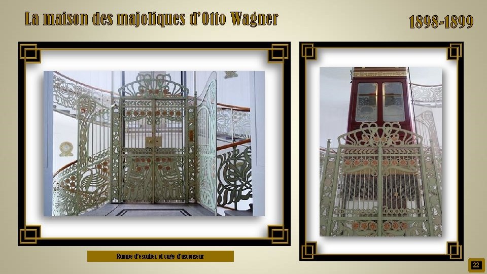 La maison des majoliques d’Otto Wagner 1898 -1899 Rampe d’escalier et cage d’ascenseur 22