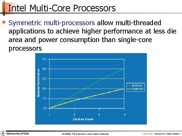 Intel Multi-Core Processors § Symmetric multi-processors allow multi-threaded applications to achieve higher performance at