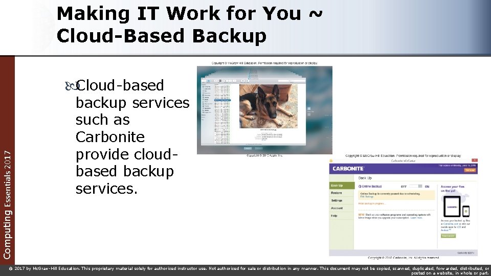 Making IT Work for You ~ Cloud-Based Backup Computing Essentials 2017 Cloud-based backup services