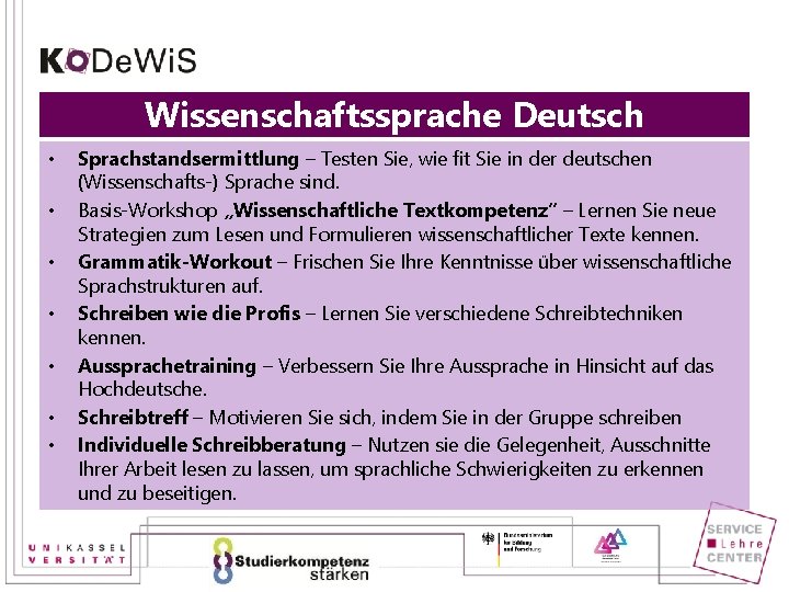 Wissenschaftssprache Deutsch • • Sprachstandsermittlung – Testen Sie, wie fit Sie in der deutschen