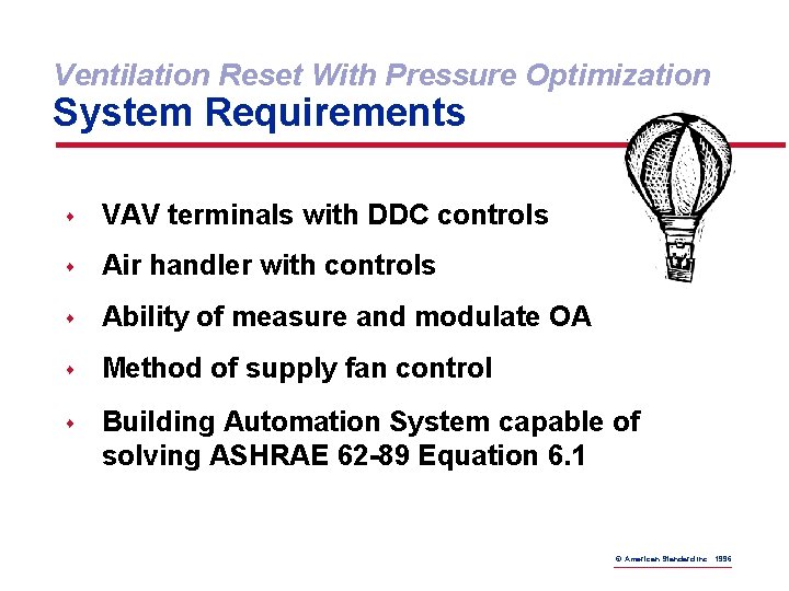 Ventilation Reset With Pressure Optimization System Requirements s VAV terminals with DDC controls s