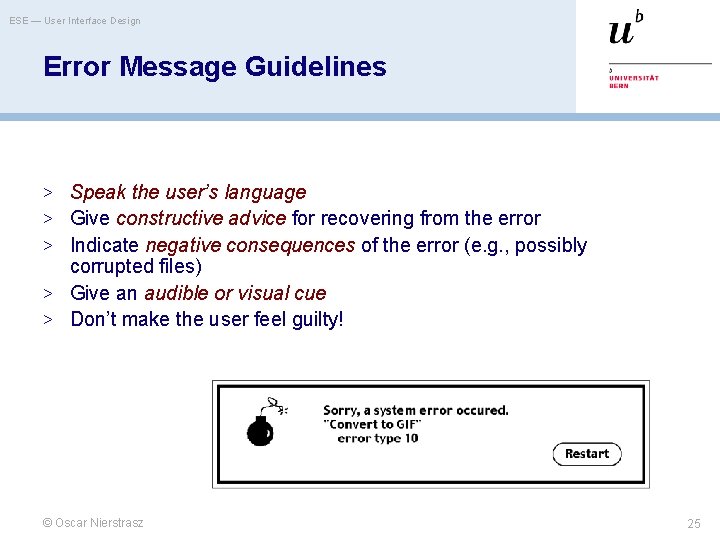 ESE — User Interface Design Error Message Guidelines > Speak the user’s language >