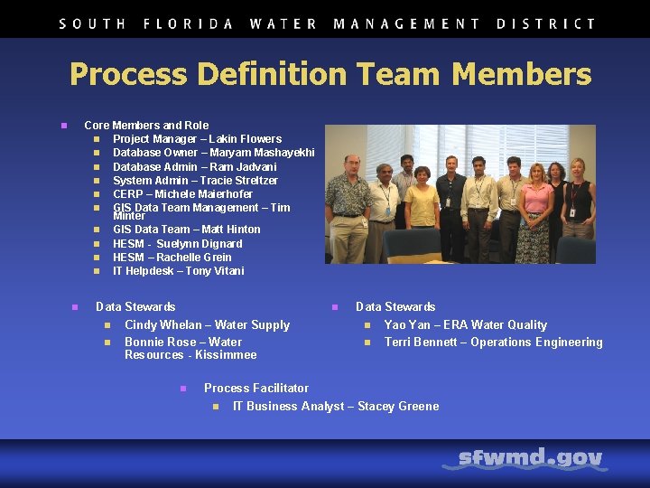 Process Definition Team Members Core Members and Role n Project Manager – Lakin Flowers