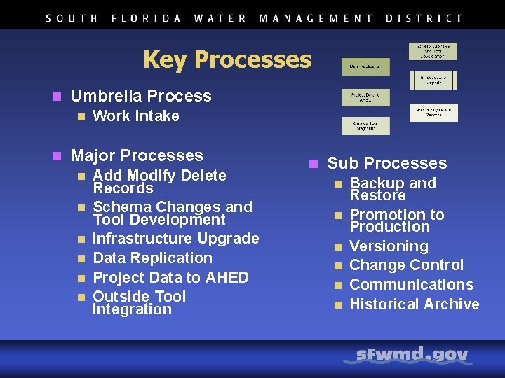 Key Processes n Umbrella Process n n Work Intake Major Processes n n n