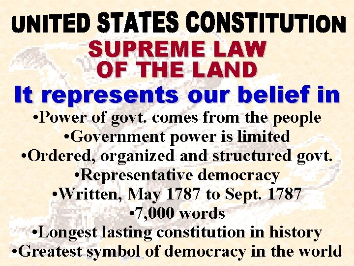 constitution is supreme law of the land