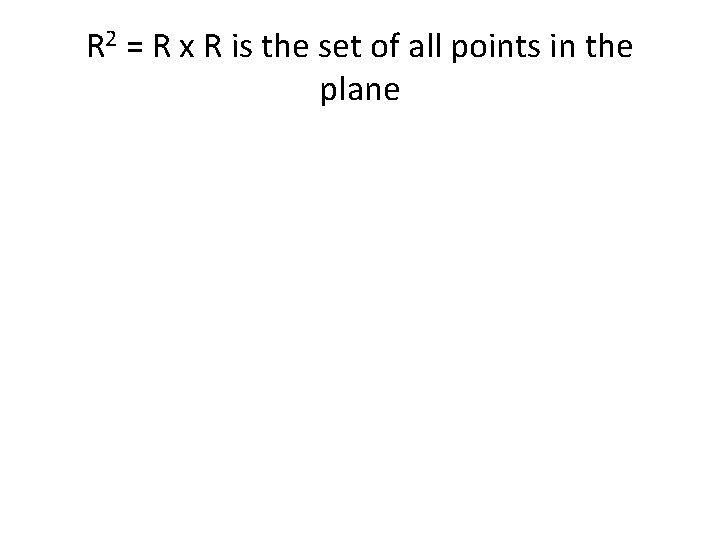 R 2 = R x R is the set of all points in the