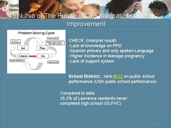 Nurse of The Future (NOF) Integration: Quality Improvement CHECK: (Interpret result) • Lack of