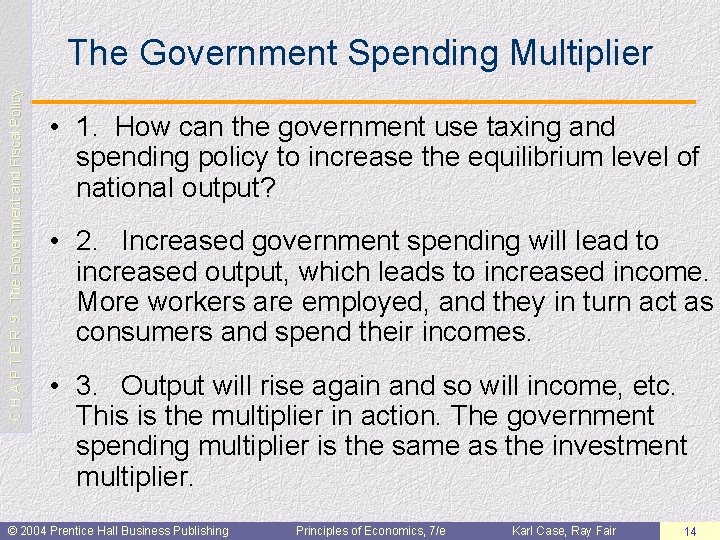 C H A P T E R 9: The Government and Fiscal Policy The