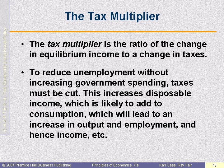 C H A P T E R 9: The Government and Fiscal Policy The