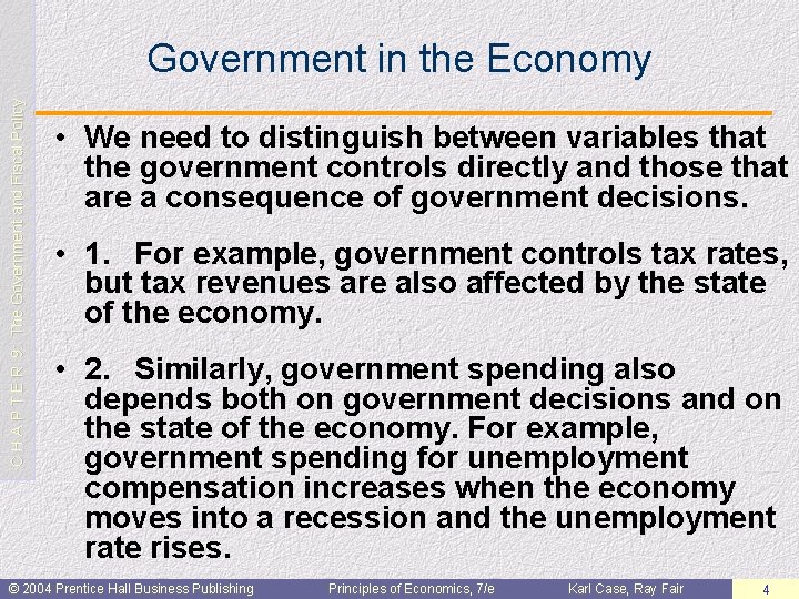 C H A P T E R 9: The Government and Fiscal Policy Government