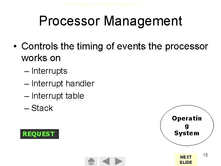 Technology In Action Chapter 5 Processor Management • Controls the timing of events the